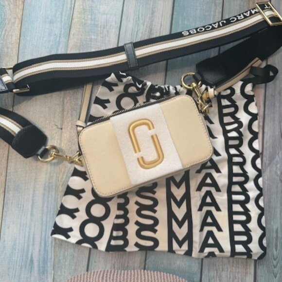 NWT Marc Jacobs "The Snapshot" crossbody bag in calf leather NEW CLOUD MULTI - Picture 3 of 16